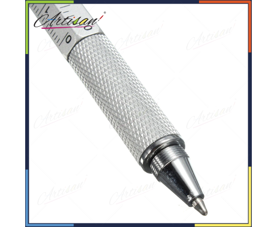 Artisan - Metal Body 6 in 1 Multitool Metal Pen - Silver