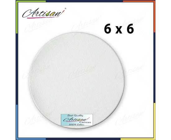 Artisan - round white canvas 6x6