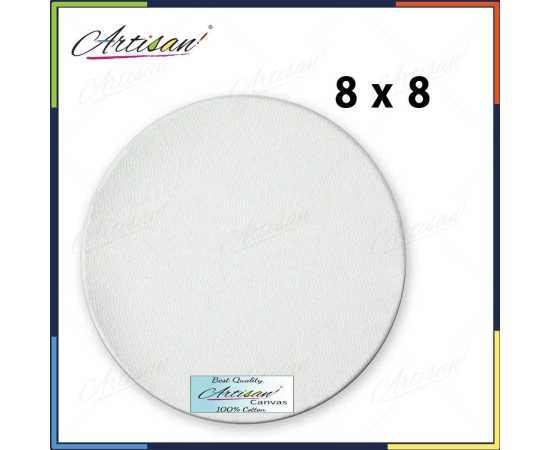 Artisan - Round white canvas 8x8