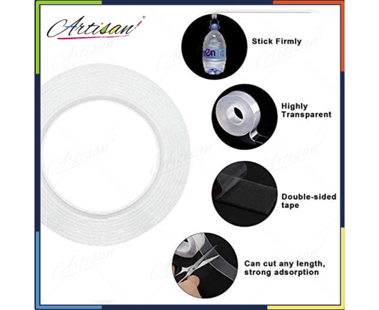 Artisan - 3 Meter Double Sided Adhesive Nano Tape Transparent