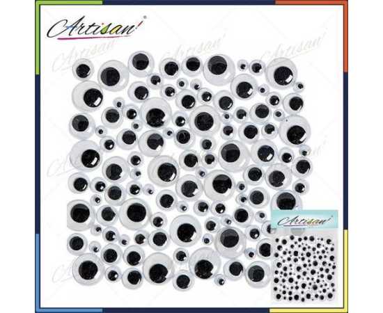 Artisan Google decoration Eyes different mixed sizes - Pack of 70 Artisan Google decoration Eyes different mixed sizes - Pack of 70