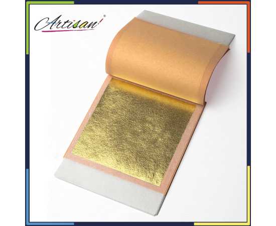 Artisan 100 PCS Golden/Silver Foil Leaf Sheet (6x6 Inch Each)