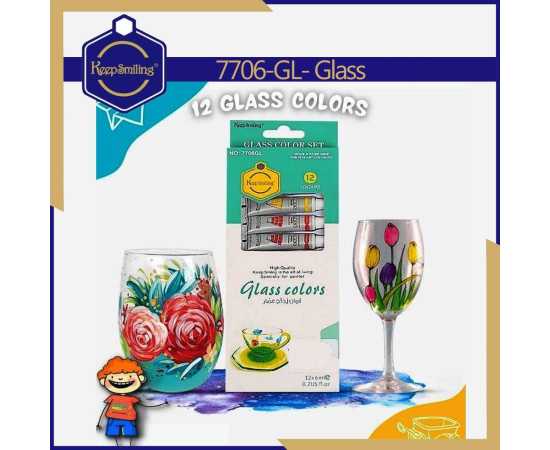 Keep Smiling 6ML Glass Color Paint Tube - Set of 12