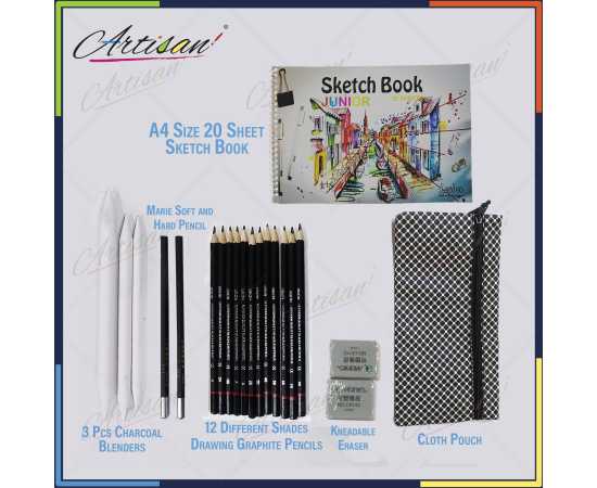 Artisan - 21 PCS Artist Sketching Set Artisan - 21 PCS Artist Sketching Set