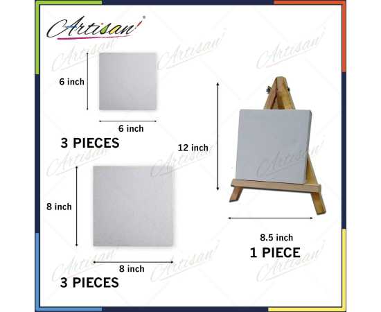 Artisan - 7 Pcs Value Pack Primed Coated Canvas Set Artisan - 7 Pcs Value Pack Primed Coated Canvas Set