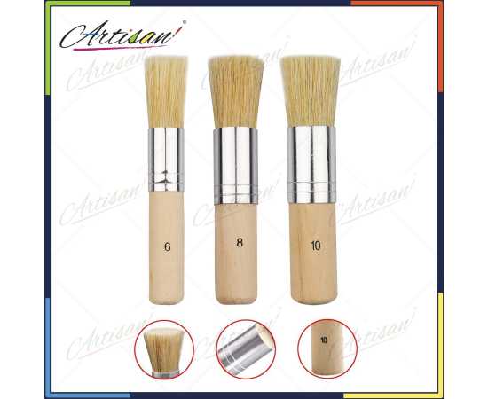 Artisan Wooden Stencil Brushes - Set of 3