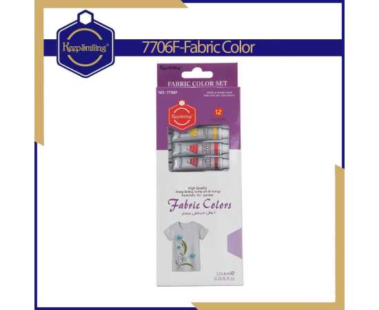 Keep Smiling 6ML Fabric Color Paint Tube - Set of 12 Keep Smiling 6ML Fabric Color Paint Tube - Set of 12