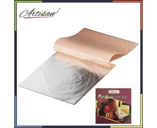 Artisan 100 PCS Golden/Silver Foil Leaf Sheet (6x6 Inch Each)