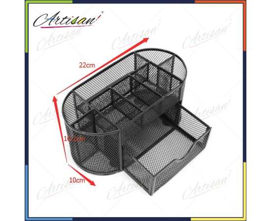 Artisan Metal Mesh Desk Organizer - Black