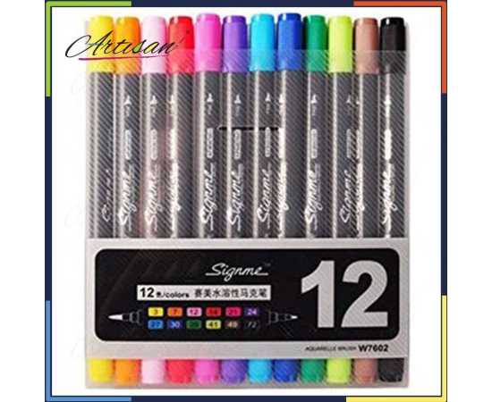 Artisan - SignMe Pack of 12 Dual Tip Watercolor Brush Markers