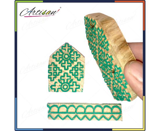 Artisan - 3 PCS Set Wooden block printing stamps