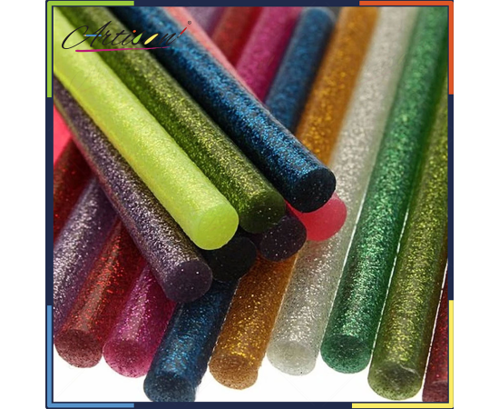 Artisan - 12 PCS 11mm Glue Gun Glitter Sticks Multi Color