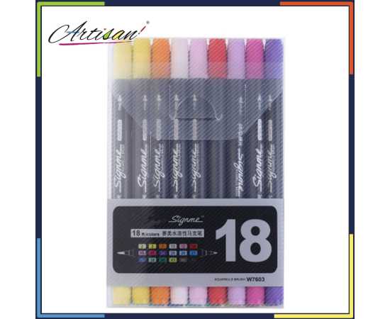 Artisan - SignMe Pack of 18 Dual Tip Watercolor Brush Markers