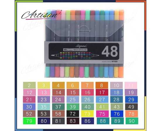 Artisan - SignMe Pack of 48 Dual Tip Watercolor Brush Markers