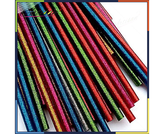 Artisan - 12 PCS 11mm Glue Gun Glitter Sticks Multi Color