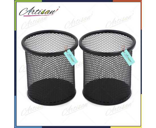 Artisan 7.5 cm Round Metal Pen Holder - Pack of 2Artisan 7.5 cm Round Metal Pen Holder - Pack of 2