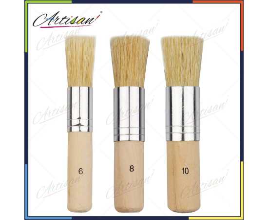 Artisan Wooden Stencil Brushes - Set of 3