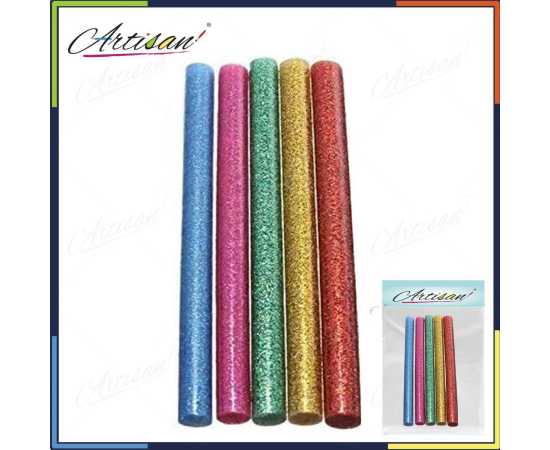 Artisan - 5 Large 11mm Glue Gun Glitter Sticks Multi ColorArtisan - 5 Large 11mm Glue Gun Glitter Sticks Multi Color