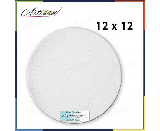 Artisan - round white canvas 12x12