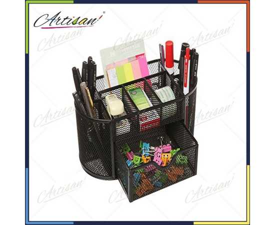 Artisan Metal Mesh Desk Organizer - Black