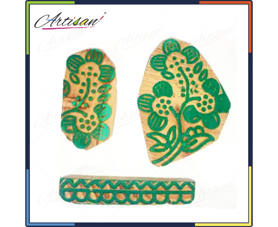 Artisan - 3 PCS Set Wooden block printing stamps
