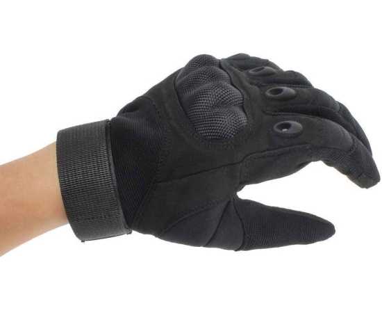 Full Finger Motorcycle Black Gloves - 1 Pair