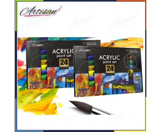 Artisan - 24 PCS Acrylic Paint Set for Students & Artists- 30 ML