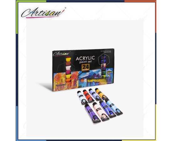 Artisan - 24 PCS Acrylic Paint Set for Students & Artists- 30 ML