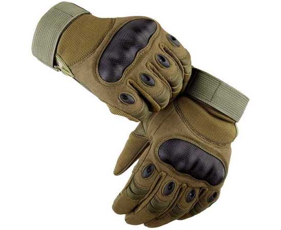 Full Finger Motorcycle Green Gloves - 1 Pair