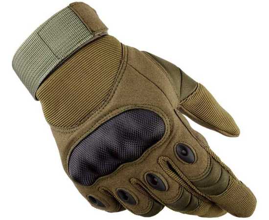 Full Finger Motorcycle Green Gloves - 1 Pair
