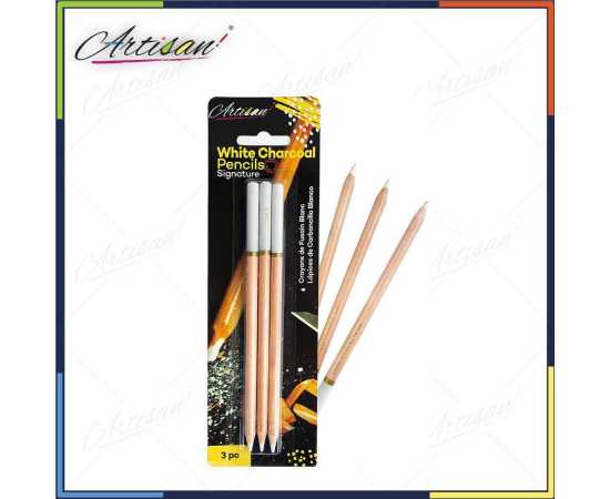 Artisan - White Charcoal Pencils 3 Pcs (MPN0041)