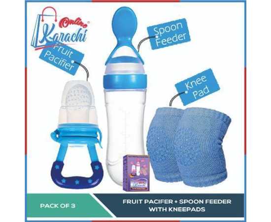Online Karachi - Pack Of 3 Baby Silicone Squeeze Spoon Feeder