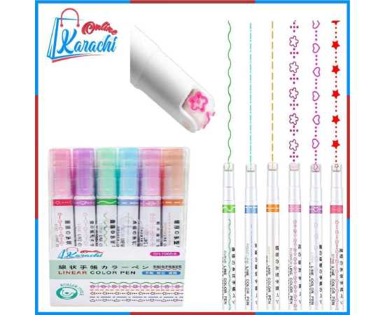 Online Karachi-6 Pcs Curve Highlighter Pen Set