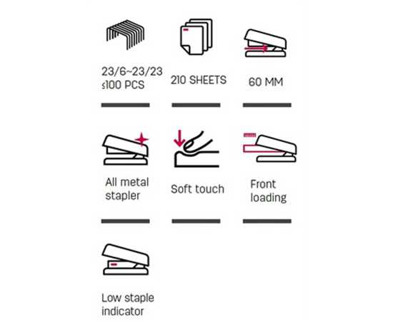 Deli E0396 210 Pages Heavy Duty Stapler