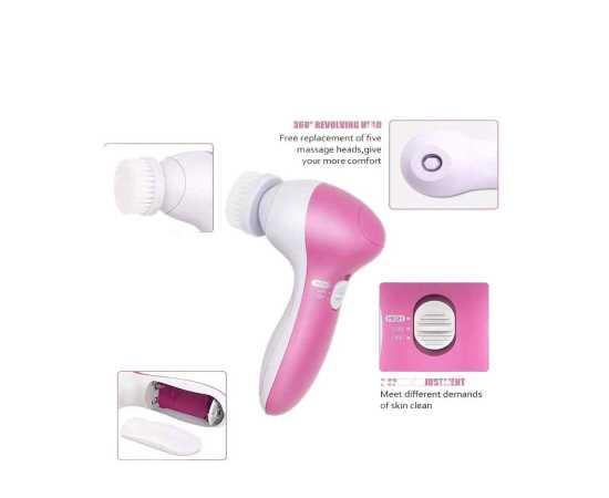 Online Karachi 5 In 1 Portable Electric Facial Cleaner Battery Powered Multifunction Massager