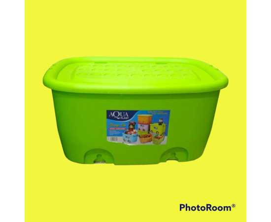 Large Plastic Storage Box Container Bin With Lid And Wheels For Kids Toys