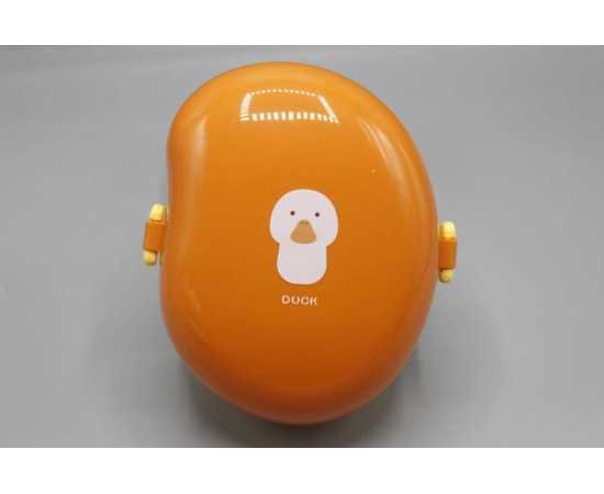 Mango Shaped Lunch Box With Partition &amp; Spork - Orange (2525)