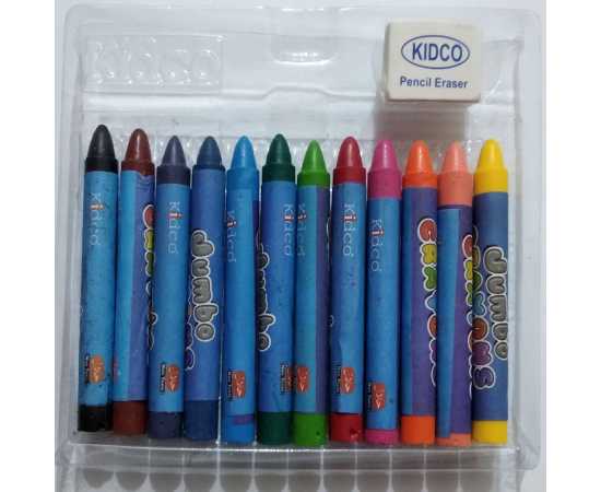 Jumbo Wax Crayon 12 Colors Art # 312 (4 PCS)