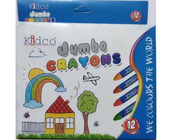 Jumbo Wax Crayon 12 Colors Art # 312 (4 PCS)