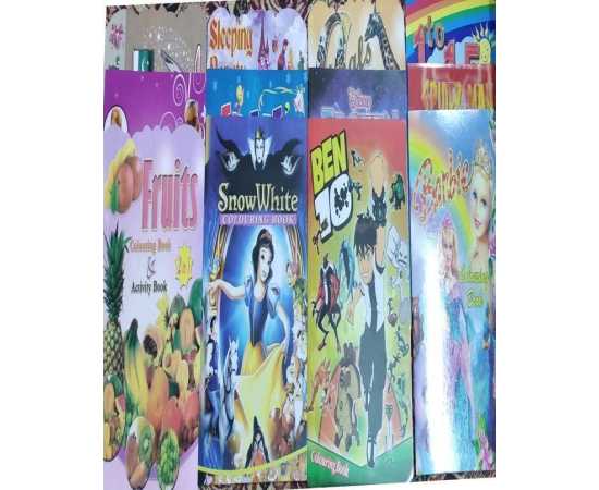 Pack of 12 Multi Colouring Book with Colour Pencil Pack