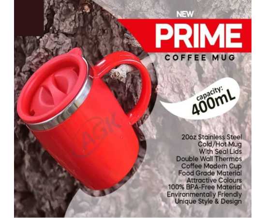 Stainless Steel Coffee Mug With Air Tight Lid 400ml