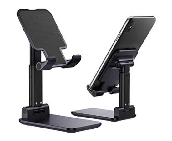 Foldable Desktop Cell Phone Holder - Black