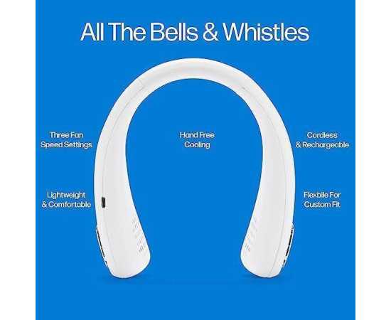 Portable 3-Speed Neck Fan - White