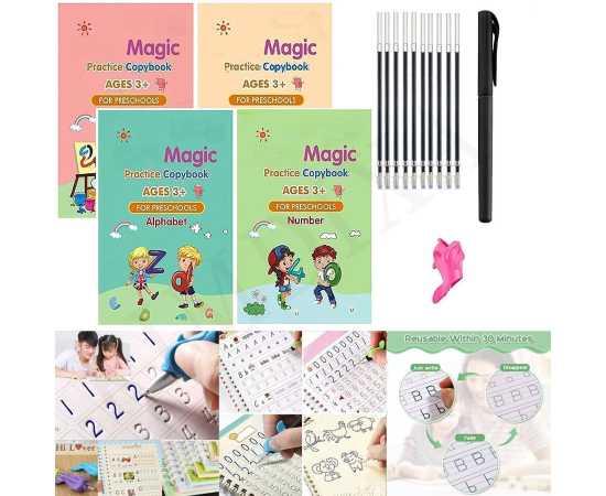 Set of 4 Sank Magic Practice Copybook for Children