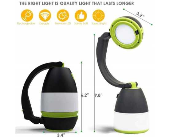 3 in 1 Camping Lantern With Flashlight And Power Bank
