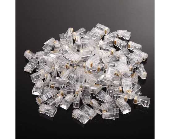 100PCS/Bag QS6016S Gold Plated Network Cat6 Modular Plug UTP Connector