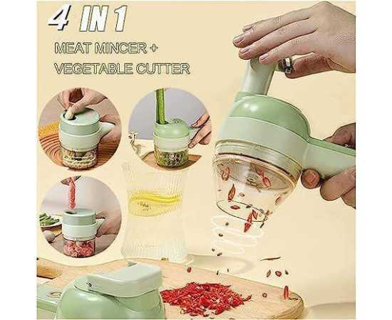 4 In 1 Handheld Electric Vegetable Cutter Set