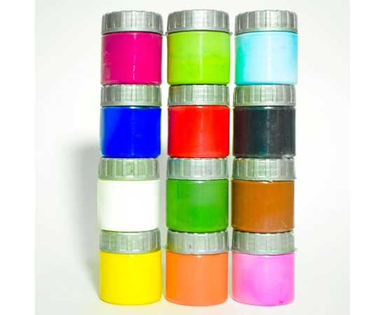 12 Orega Poster Color + 12 Glitter + 1 Paint Brush