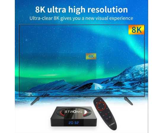 Strong Smart Andriod Box 8GB /128GB Andriod 12:0 With Voice remote