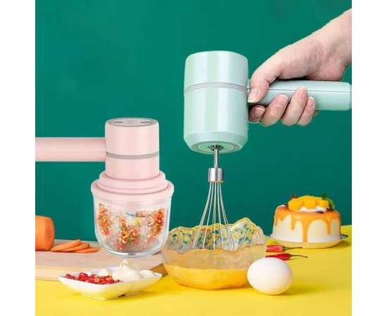 Electric Hand Mixer 2 In 1 Mini Food Chopper Whisk Egg Beater